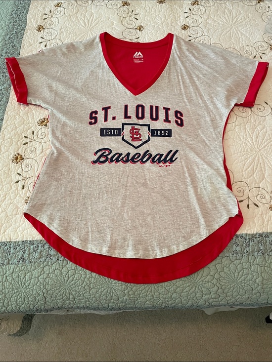 Majestic Tops - Women’s Majestic St. Louis Cardinals V-Neck Tee